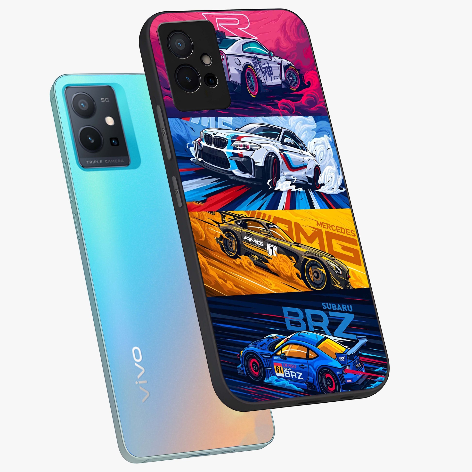 JDM Sports Car Glass Case displayed in angled mockup highlighting sleek Japanese racing car design with automotive aesthetic.