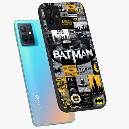Knight Gotham Rise Glass Case displayed in angled mockup highlighting powerful knight silhouette design with dramatic aesthetic.