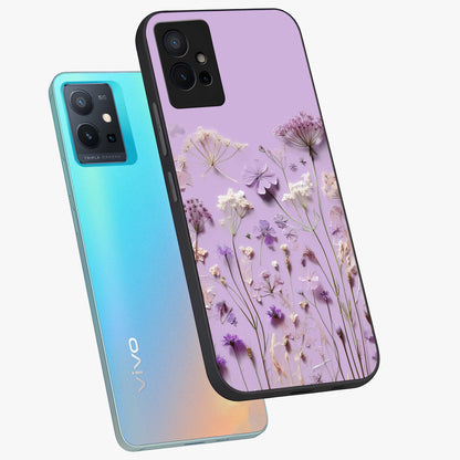 Lavender Blossom Dream Glass Case displayed in angled mockup highlighting dreamy lavender flower design with calming aesthetic style.