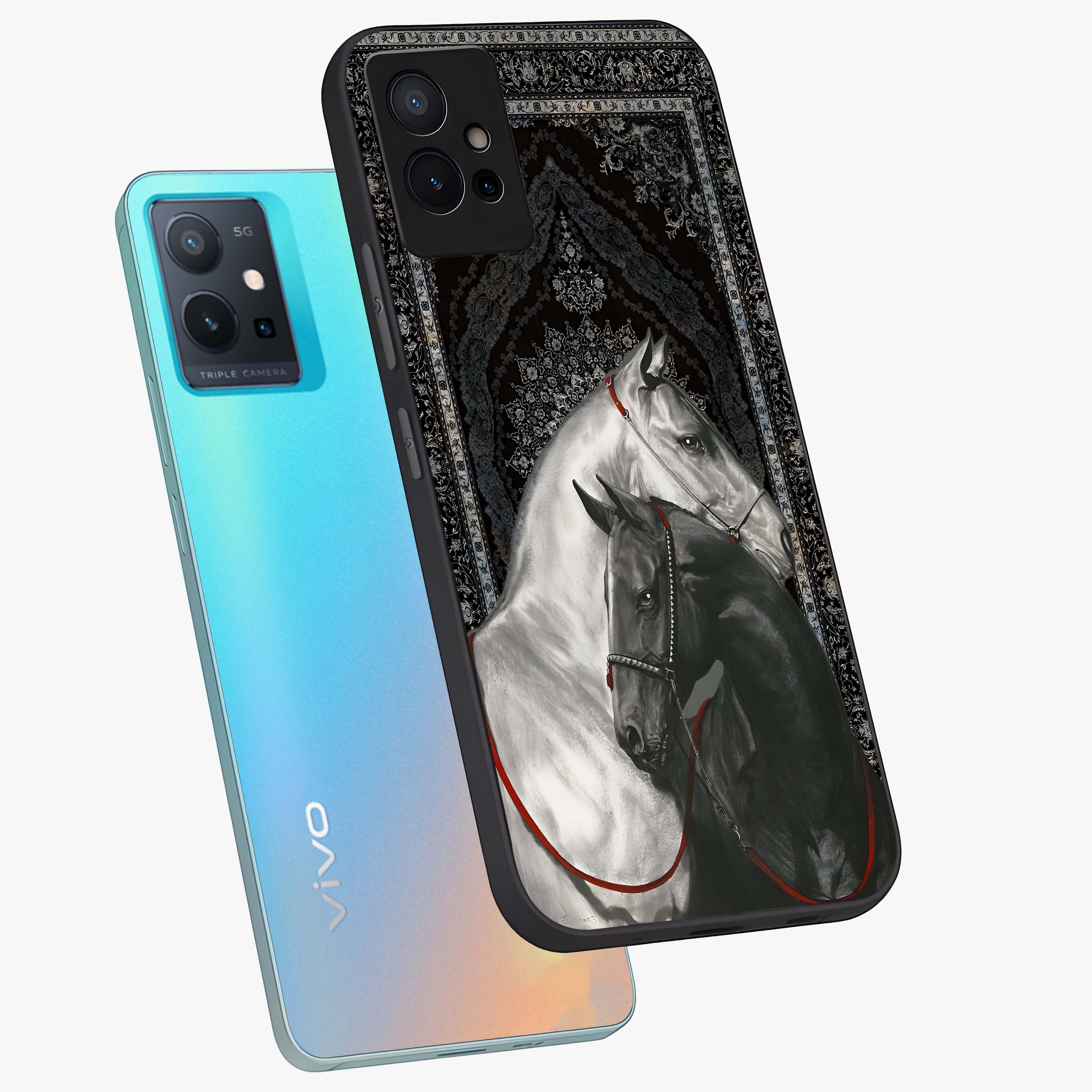 Majestic Ride Legacy Glass Case displayed in angled mockup highlighting sleek vehicle design with bold racing aesthetic.