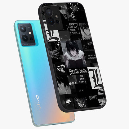 Midnight Chaos Mind Glass Case displayed in angled mockup highlighting chaotic artistic design with dramatic midnight aesthetic.