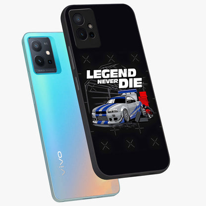 Midnight Racing Legacy Glass Case displayed in angled mockup highlighting dynamic automotive design with bold midnight aesthetic.