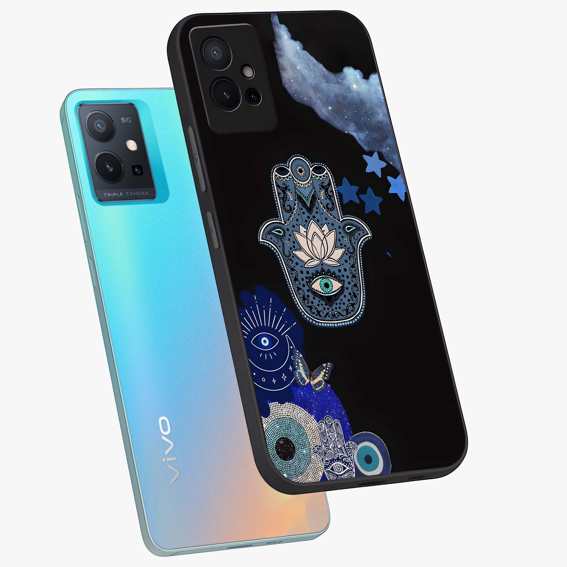 Mystic Hand Aura Glass Case displayed in angled mockup highlighting magical aura design with spiritual aesthetic style.