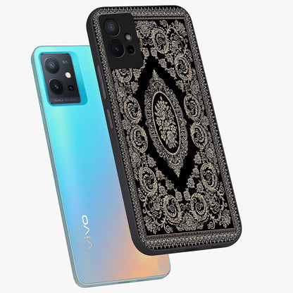 Noir Bloom Elegance Glass Case displayed in angled mockup highlighting refined flower design with stylish noir aesthetic.