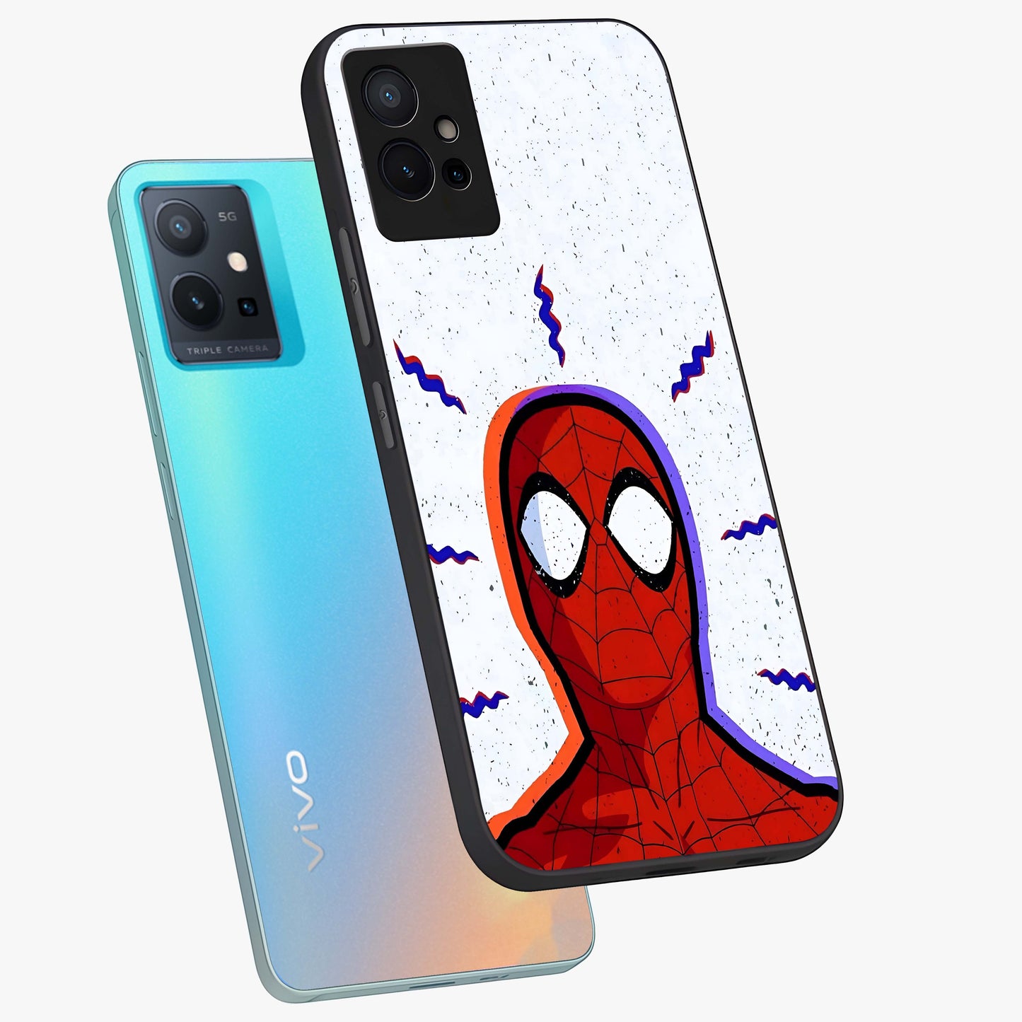 Omg Spiderman Glass Case displayed in angled mockup highlighting dynamic hero illustration with action comic aesthetic.