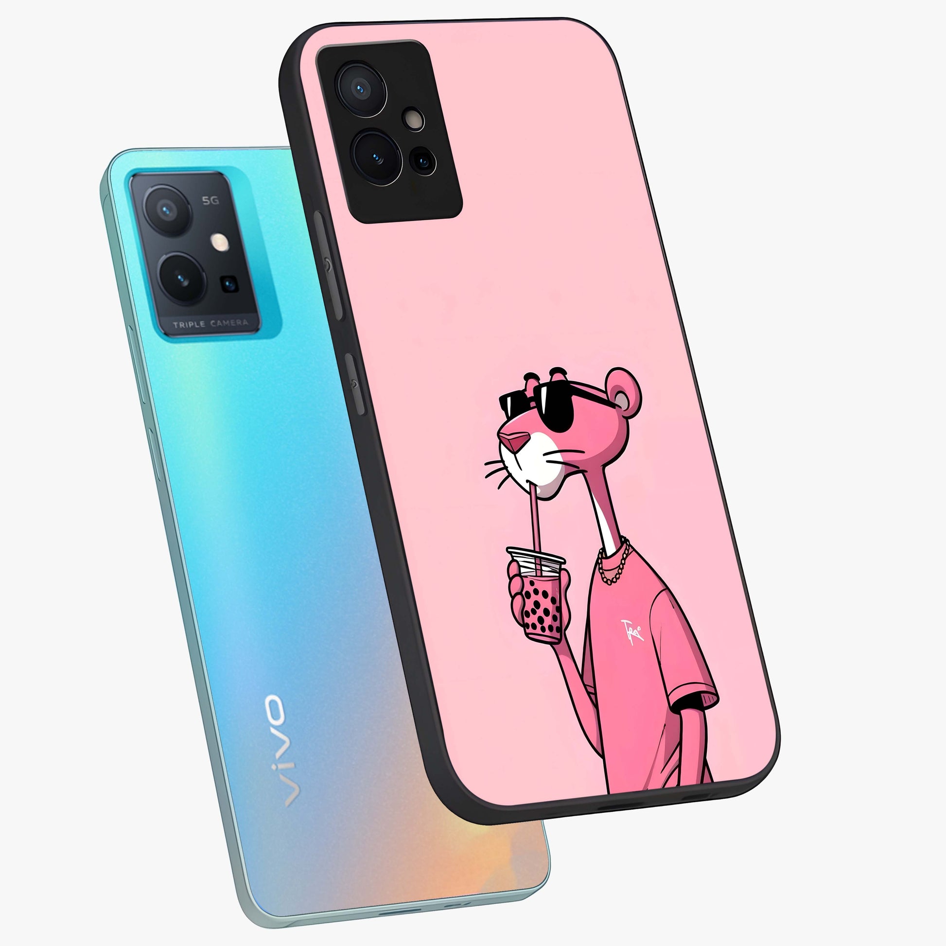 Pink Panther Glass Case displayed in angled mockup highlighting playful cartoon character design with vibrant pink aesthetic.