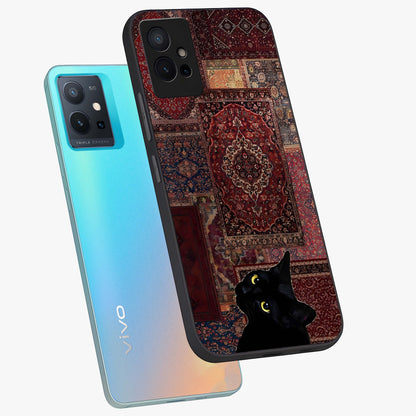 Regal Magic Cat Apple Glass Case displayed in angled mockup highlighting whimsical feline design with fantasy aesthetic.