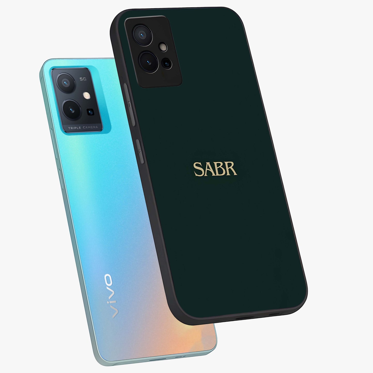 Sabr Minimal Patience Glass Case displayed in angled mockup highlighting simple inspirational design with clean aesthetic style.