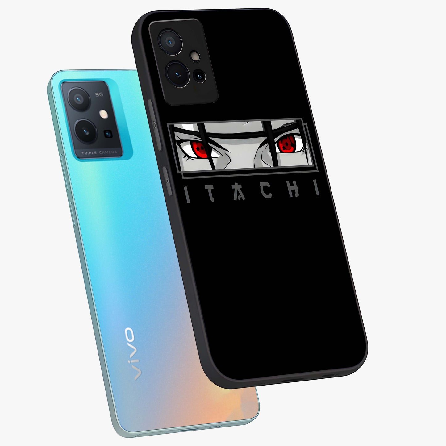 Scarlet Gaze Dominance Glass Case displayed in angled mockup highlighting intense visual design with bold scarlet aesthetic.