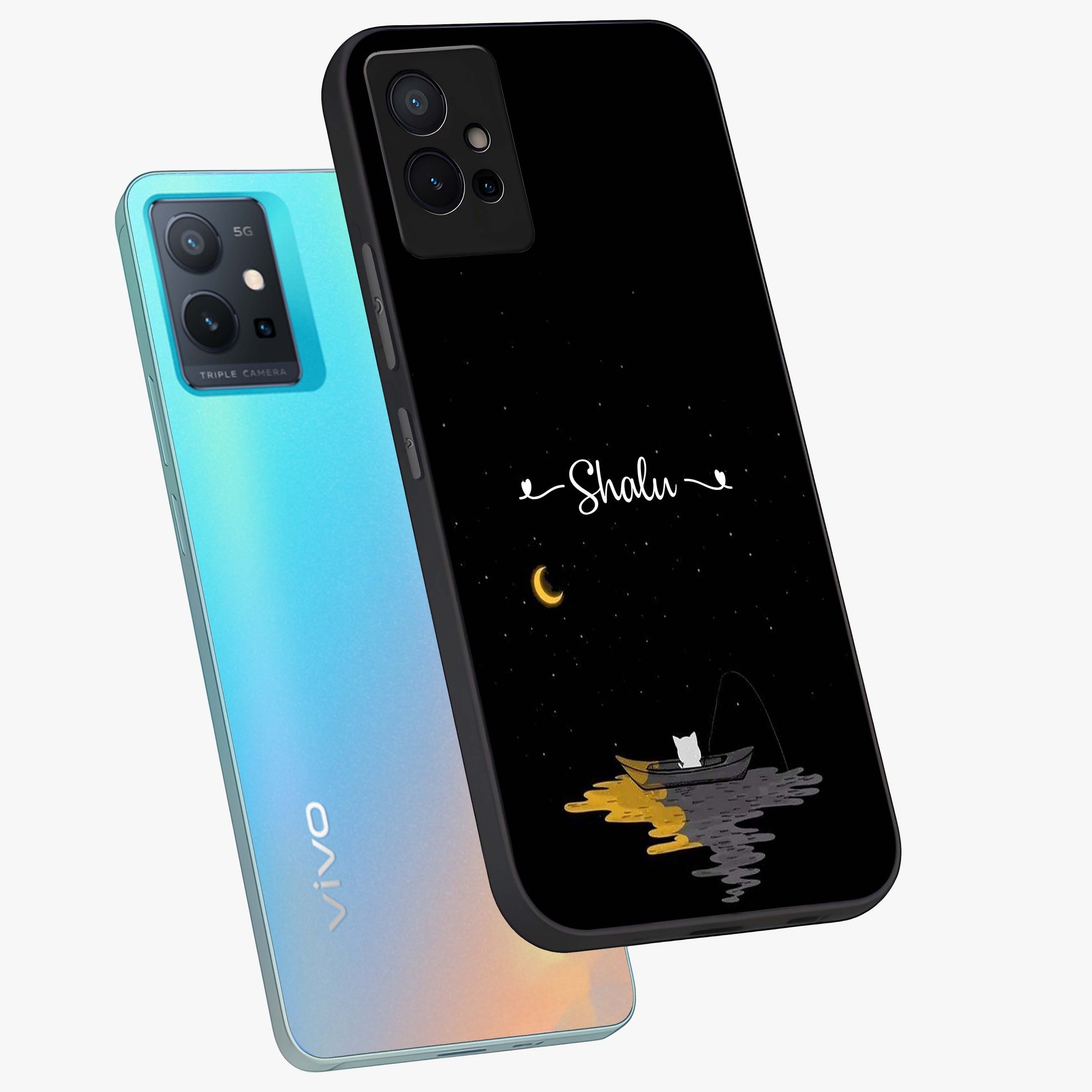 Silent Night Row Glass Case displayed in angled mockup highlighting peaceful evening design with dreamy night aesthetic.