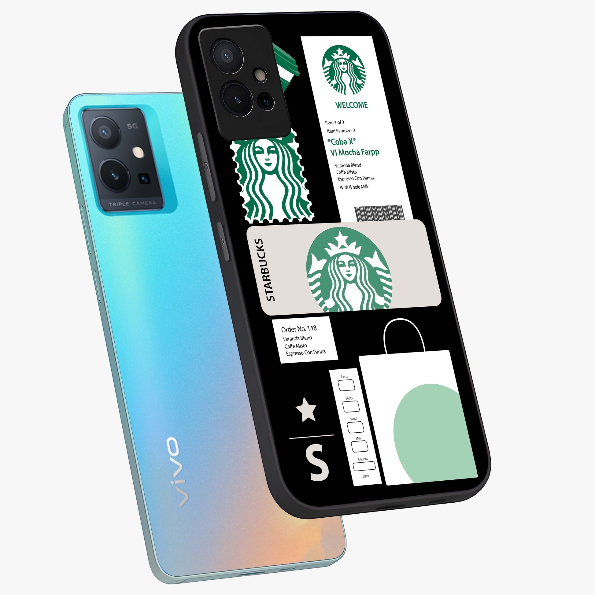Starbucks Mocha Glass Case displayed in angled mockup highlighting stylish mocha themed design with cozy café aesthetic.