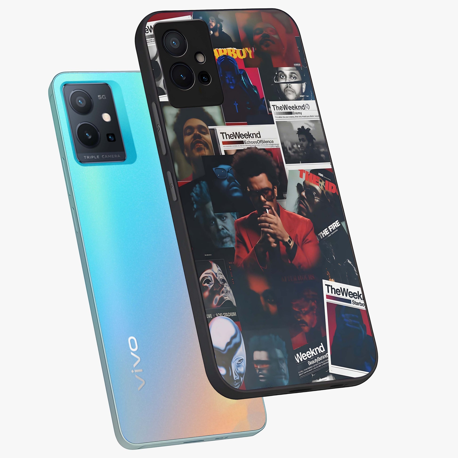 The Weeknd Glass Case displayed in angled mockup highlighting stylish pop culture inspired design with modern aesthetic.
