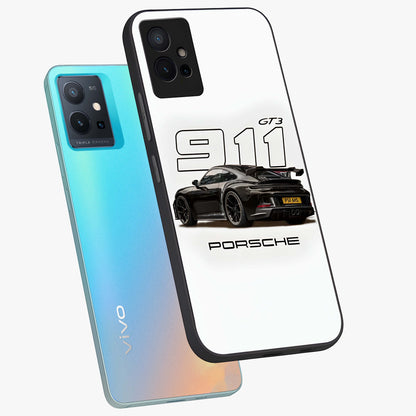 Turbo Legacy Icon Glass Case displayed in angled mockup highlighting dynamic automotive design with performance aesthetic.
