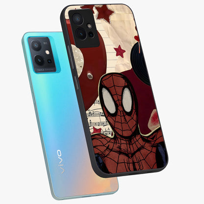 Web Warrior Vibes Glass Case displayed in angled mockup highlighting dynamic web design with comic style aesthetic.
