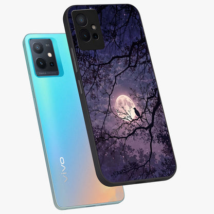 Whispering Moon Silence Glass Case displayed in angled mockup highlighting calm lunar design with dreamy night aesthetic.