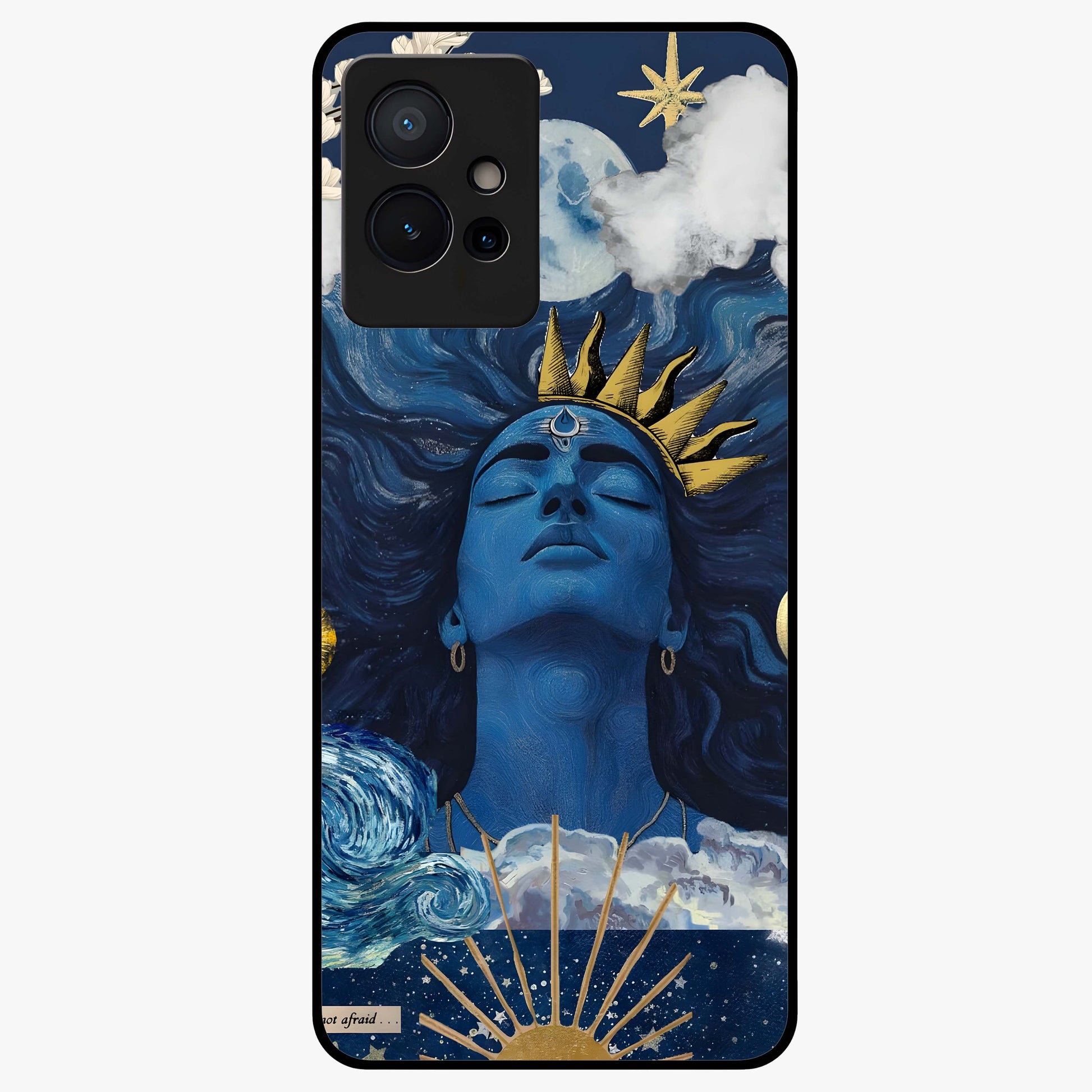 Aesthetic Lord Shiva Glass Case showing flat back view with divine Shiva artwork and glossy glass finish.