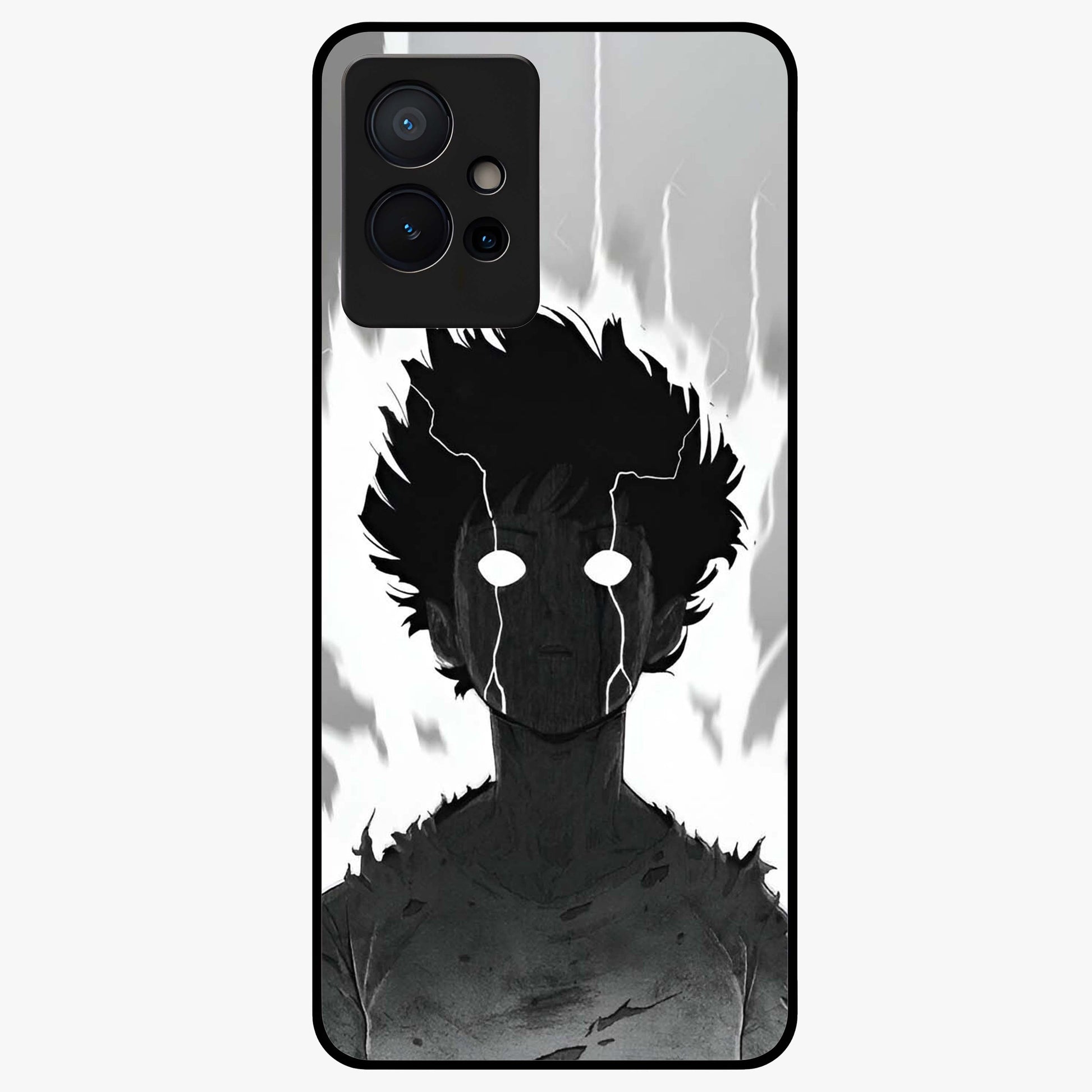 Awakened Inner Rage Glass Case showing flat back view with intense artistic artwork and glossy glass finish.