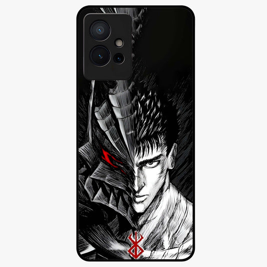 Berserker Blood Oath Glass Case showing flat back view with fierce warrior inspired artwork and glossy glass finish.