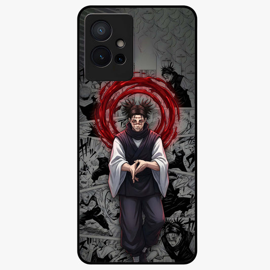 Cursed Ritual Ascension Glass Case showing flat back view with dark ritual themed artwork and glossy glass finish.