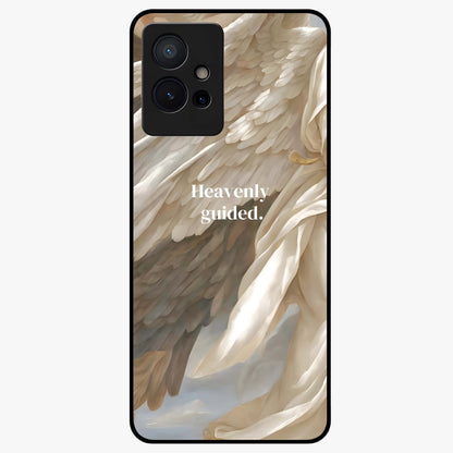 Divine Winged Grace Glass Case showing flat back view with elegant wing inspired artwork and glossy glass finish.