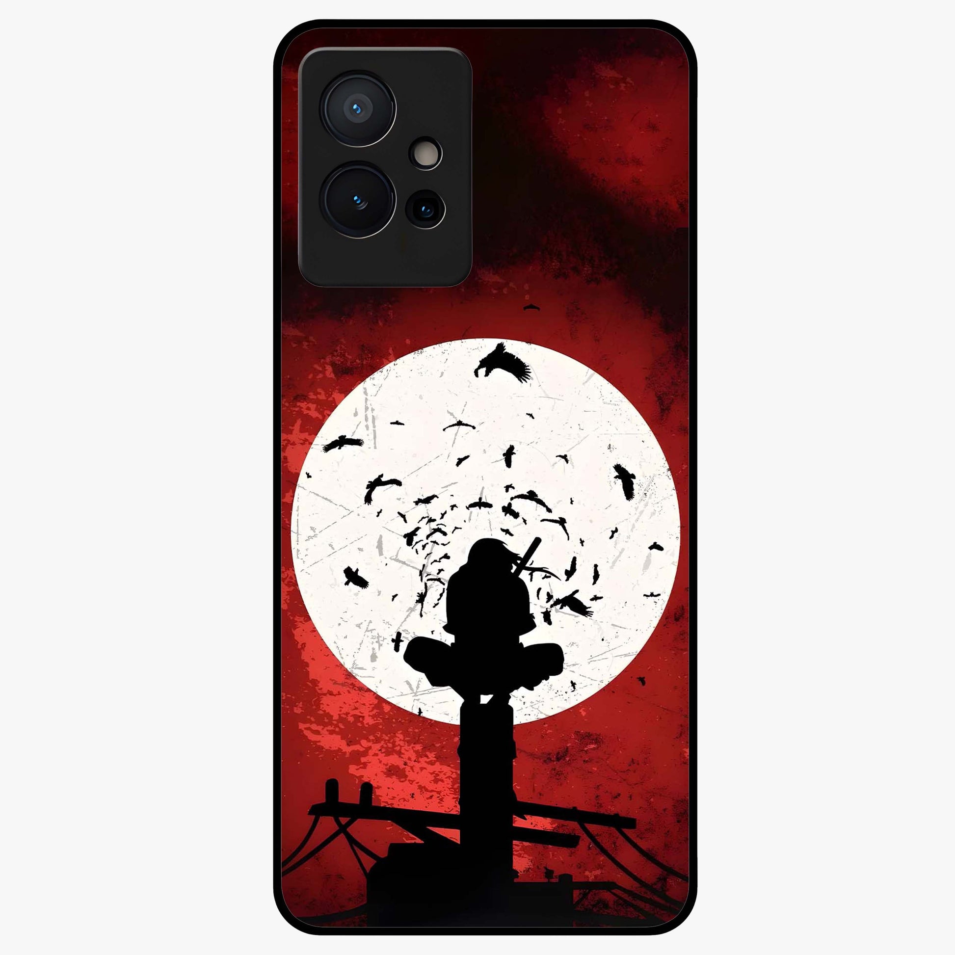 Itachi Limited Edition Naruto Anime Glass Case showing flat back view with iconic anime character artwork and glossy glass finish.