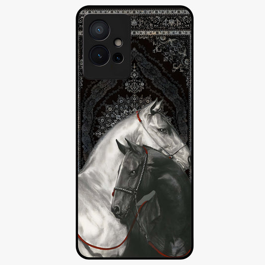 Majestic Ride Legacy Glass Case showing flat back view with powerful automotive inspired artwork and glossy glass finish.