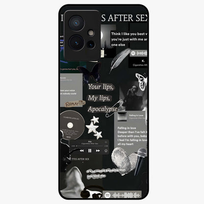 Midnight Love Echo Glass Case showing flat back view with romantic midnight themed artwork and glossy glass finish.