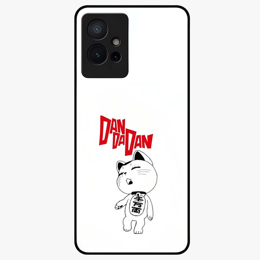 Playful Spirit Charm Glass Case showing flat back view with cheerful charm themed artwork and glossy glass finish.