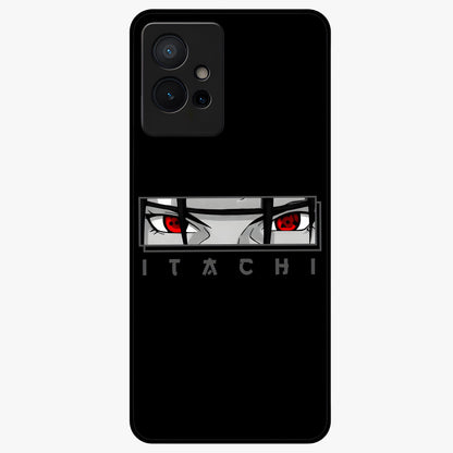 Scarlet Gaze Dominance Glass Case showing flat back view with striking red themed artwork and glossy glass finish.