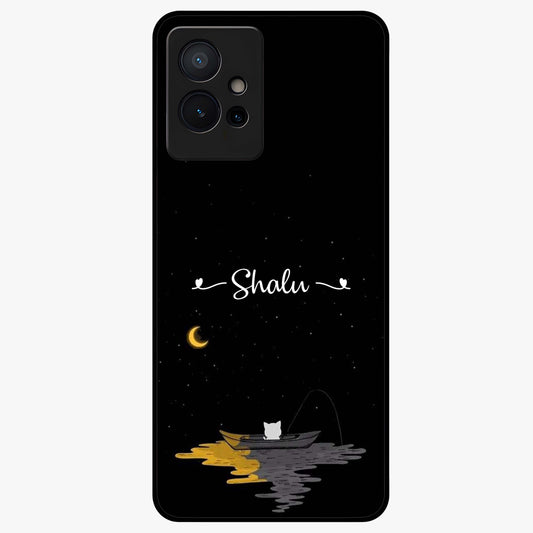 Silent Night Row Glass Case showing flat back view with calm night themed artwork and glossy glass finish.