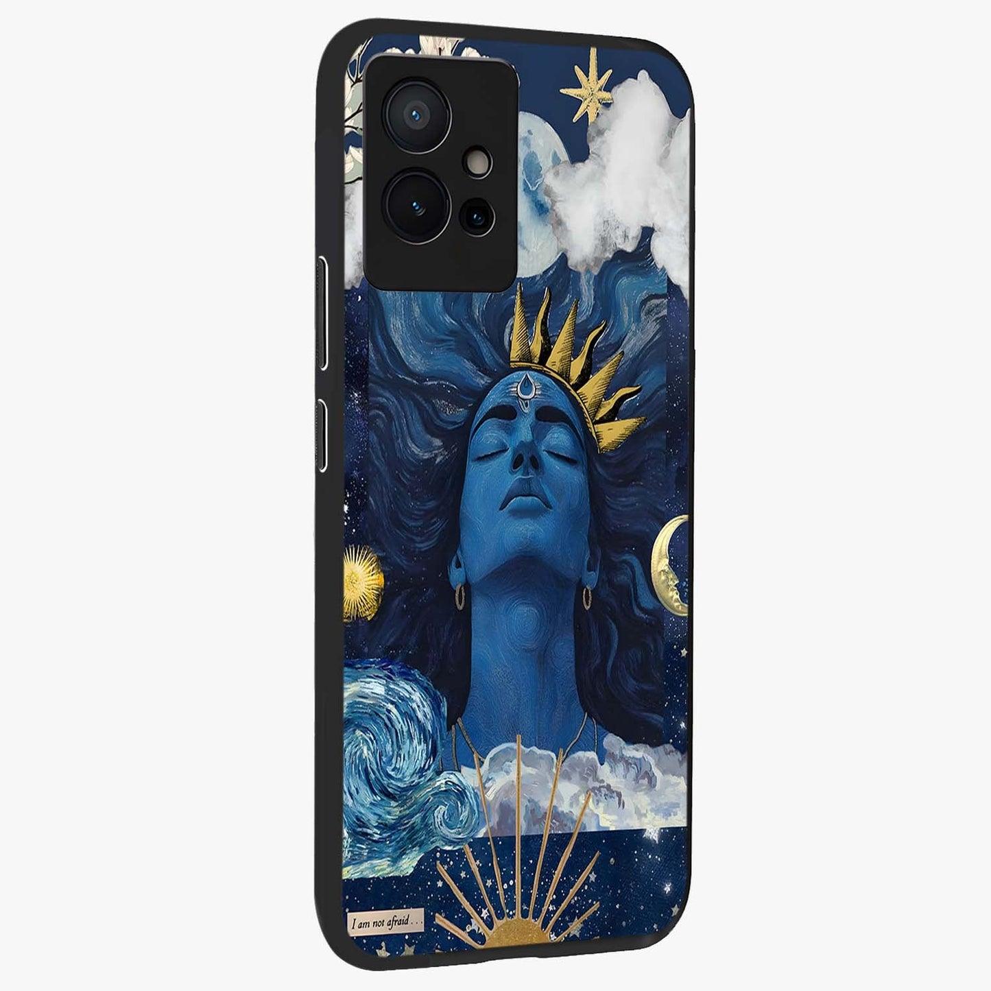 Aesthetic Lord Shiva Glass Case upright view showcasing powerful Lord Shiva artwork with devotional theme.