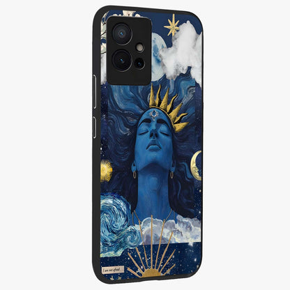 Aesthetic Lord Shiva Glass Case upright view showcasing powerful Lord Shiva artwork with devotional theme.