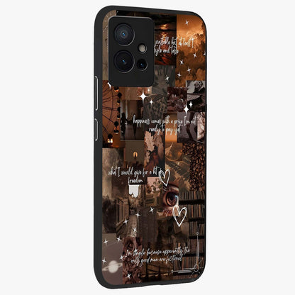 Bittersweet Aesthetic Chaos Glass Case upright view showcasing bold artistic chaos design with modern aesthetic style.