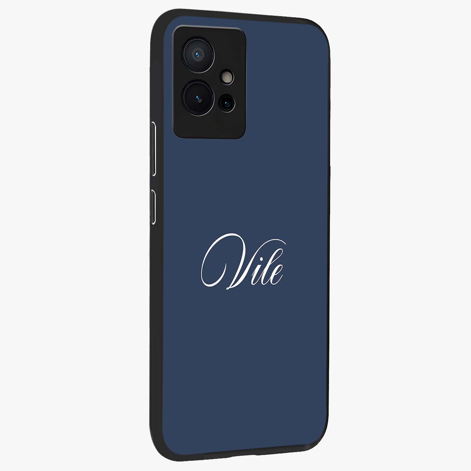Blue Vintage Floral Pattern Glass Case displayed in angled mockup highlighting classic blue floral pattern and retro aesthetic design.