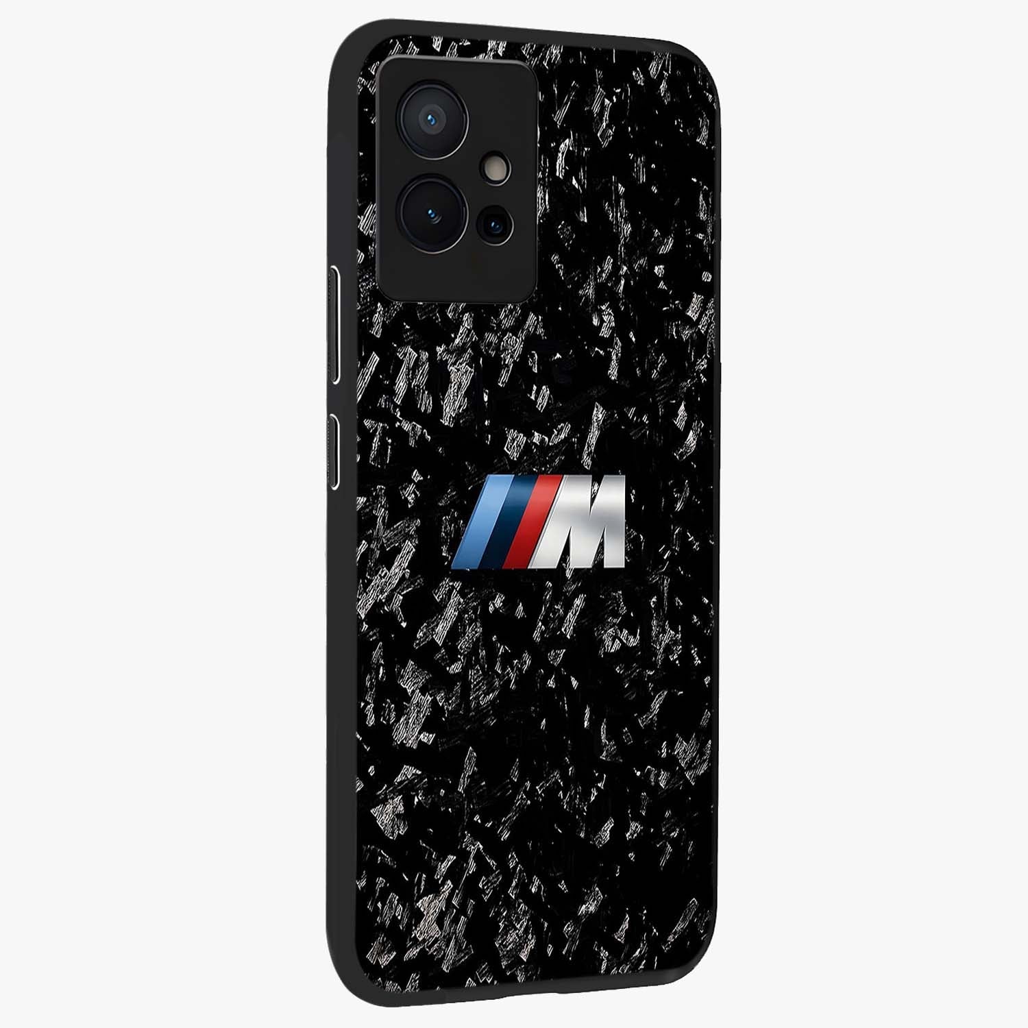 Carbon Speed Mark Glass Case upright view showcasing modern carbon speed graphic with bold automotive theme.