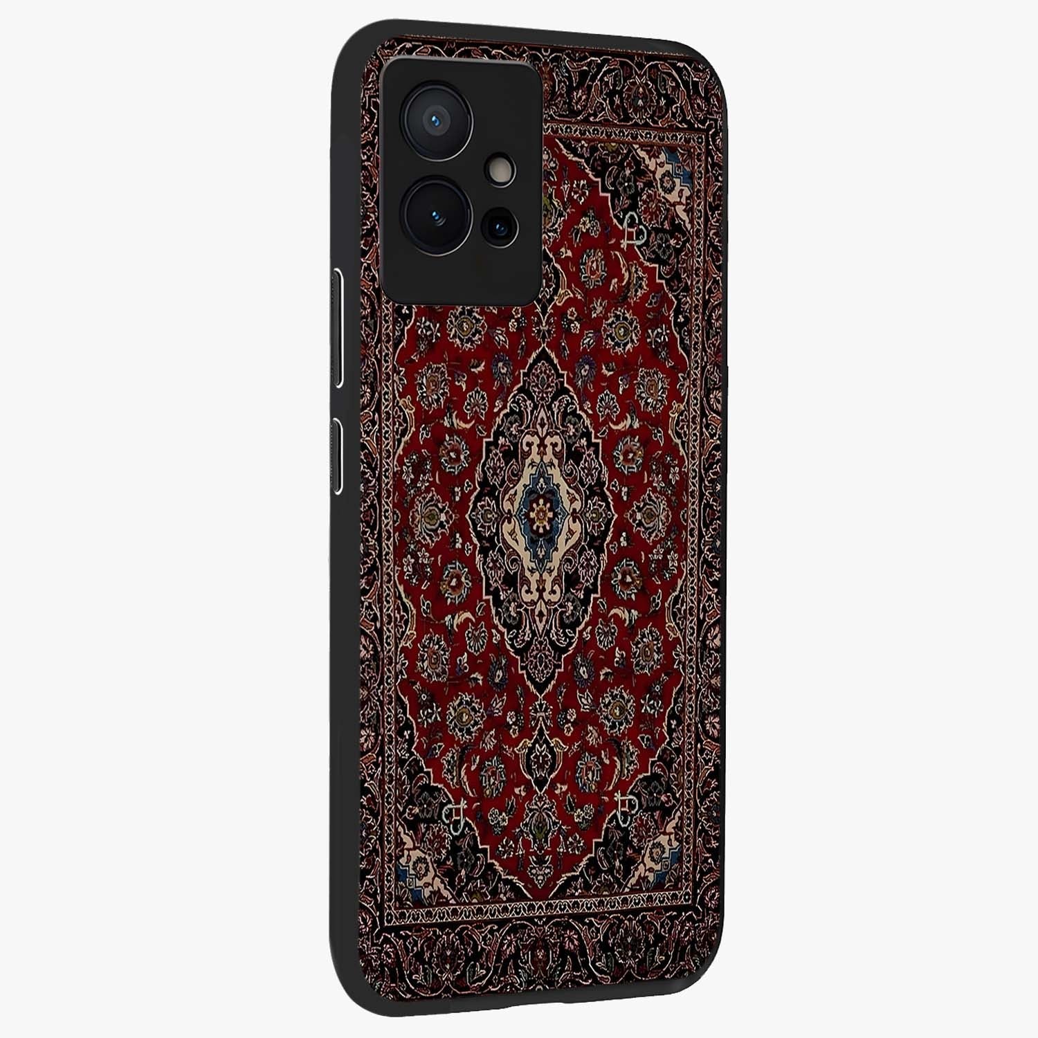 Heritage Carpet Royale Glass Case upright view showcasing detailed ornamental artwork with luxurious traditional theme.