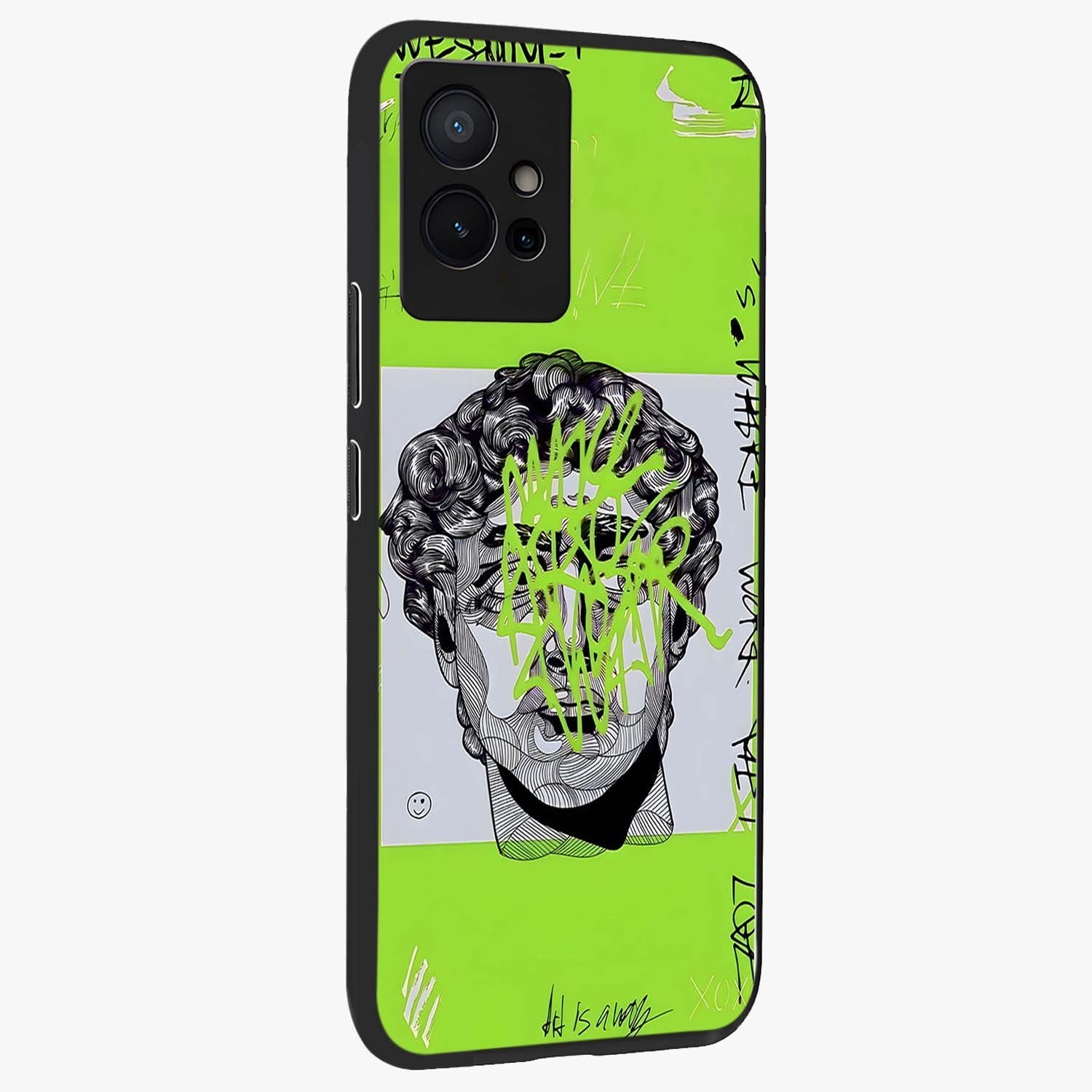 Neo Graffiti Rebellion Glass Case upright view showcasing colorful graffiti artwork with bold modern street style.