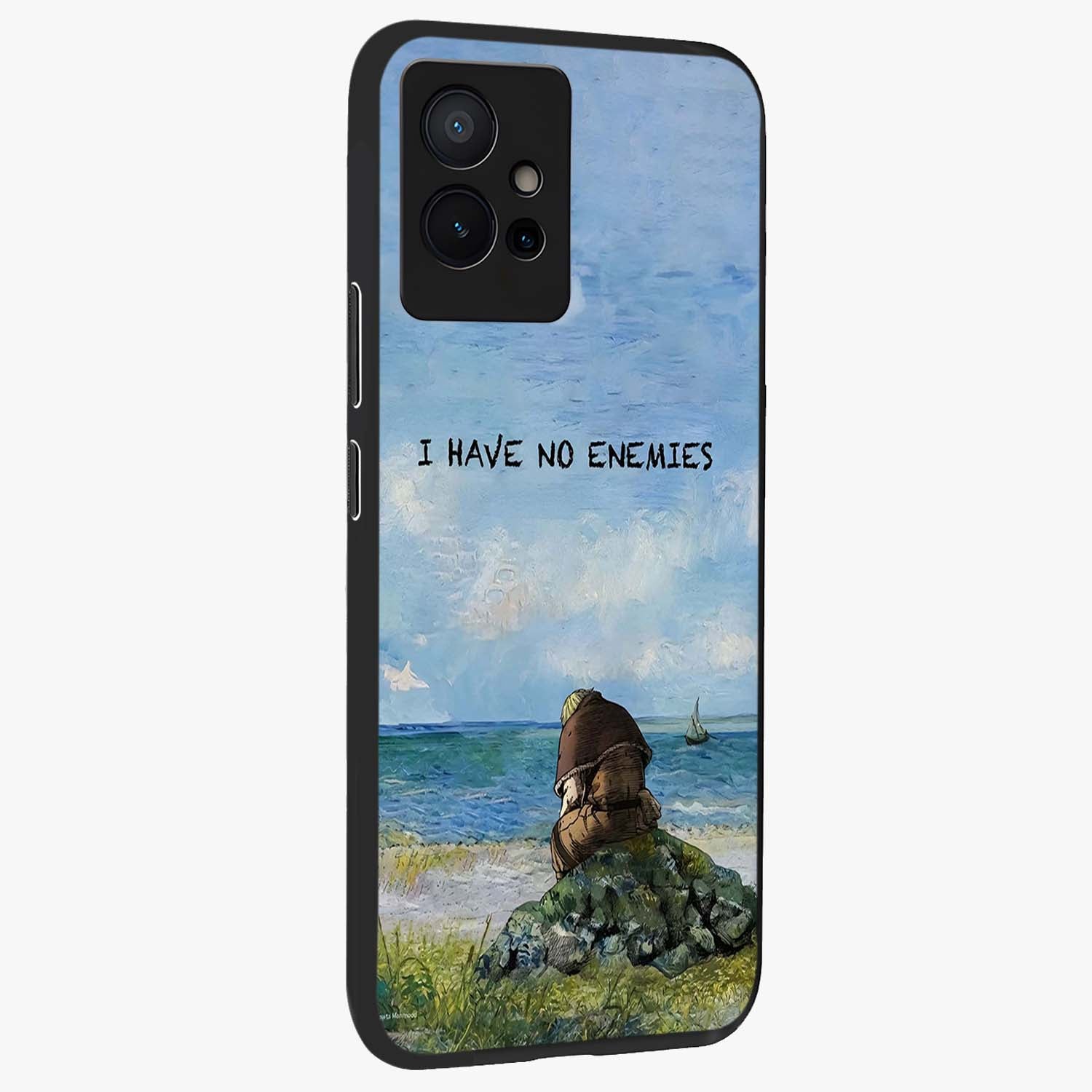 Peace Beyond War Glass Case upright view showcasing powerful peace symbol artwork with inspirational theme.