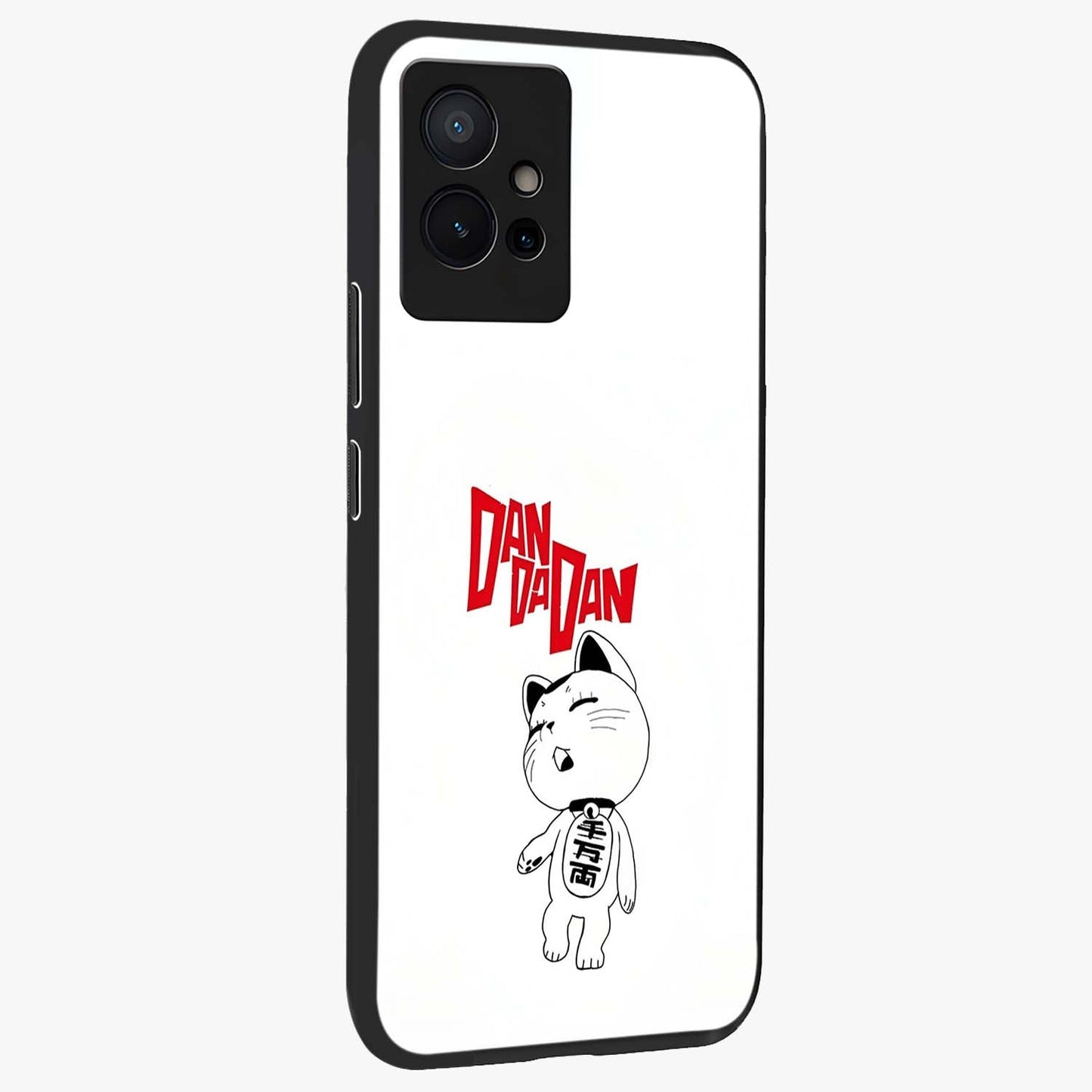 Playful Spirit Charm Glass Case upright view showcasing vibrant charm artwork with fun artistic theme.