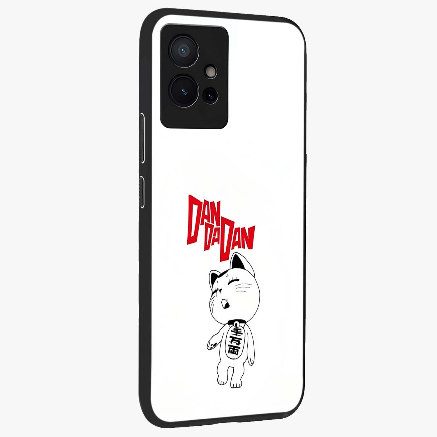 Playful Spirit Charm Glass Case upright view showcasing vibrant charm artwork with fun artistic theme.