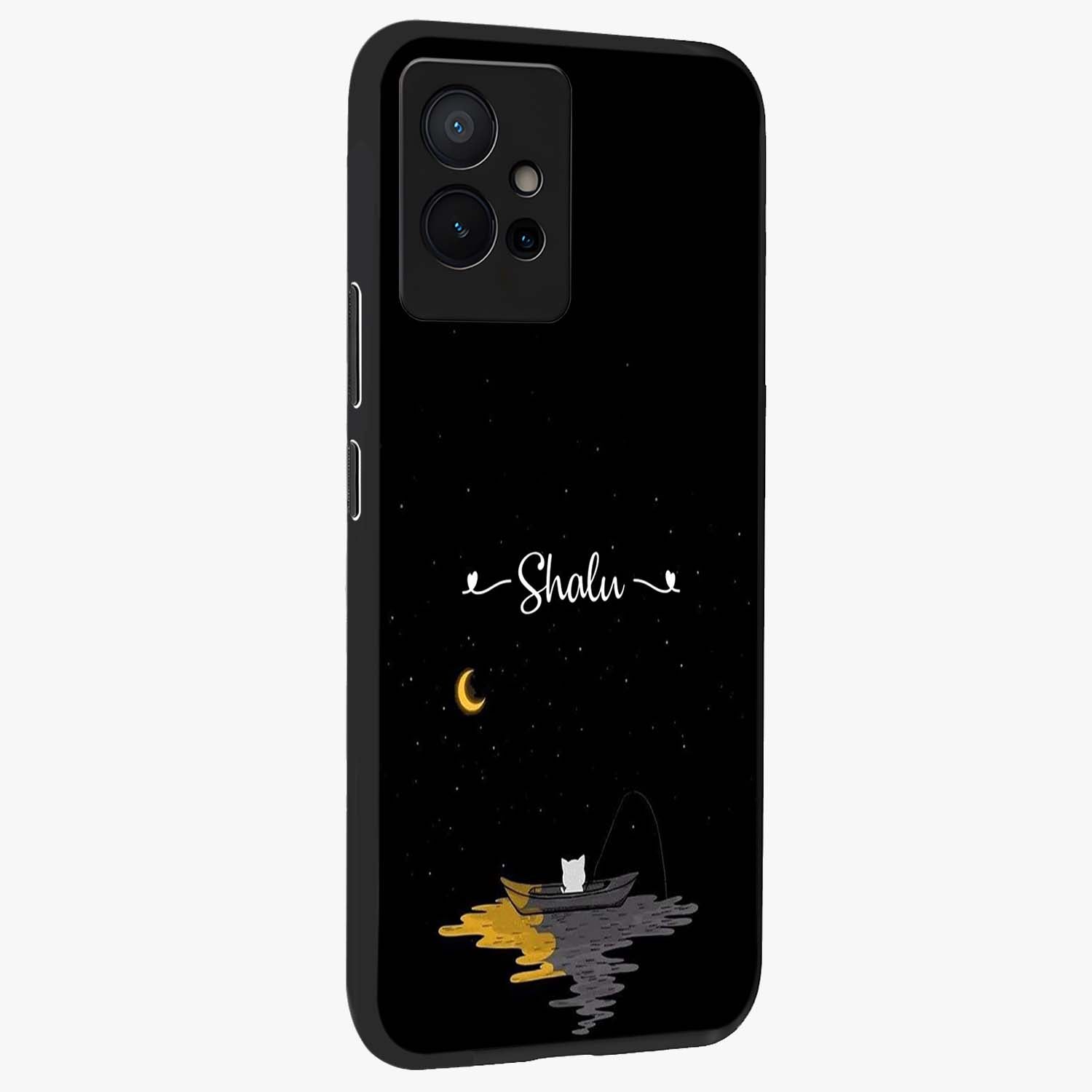 Silent Night Row Glass Case upright view showcasing tranquil night artwork with serene landscape theme.