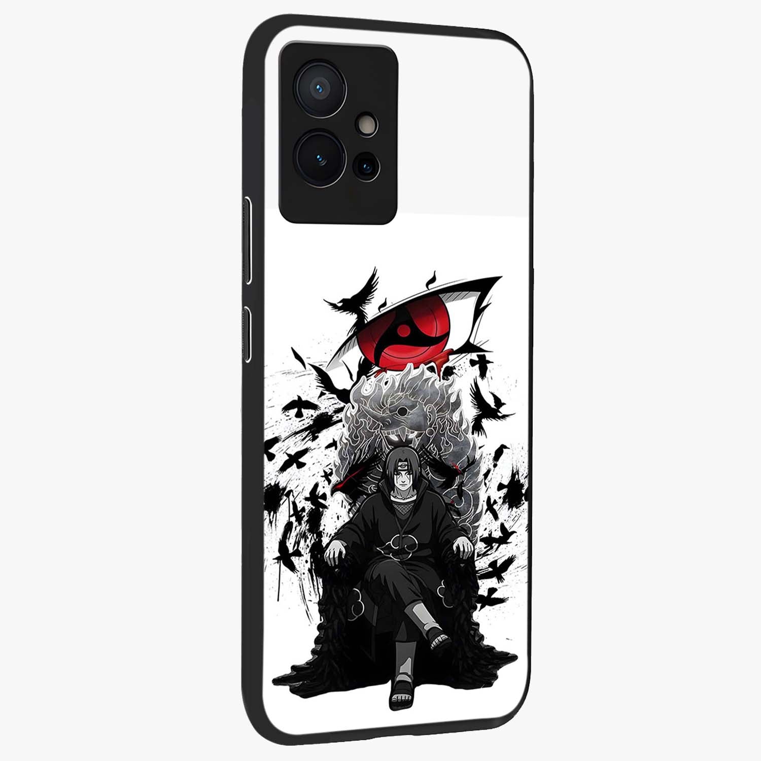 Uchiha Shadow Throne Glass Case upright view showcasing magical underwater galaxy artwork with vibrant cosmic theme.