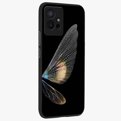 Whispers Of Wings Glass Case upright view showcasing elegant wing artwork with light airy theme.