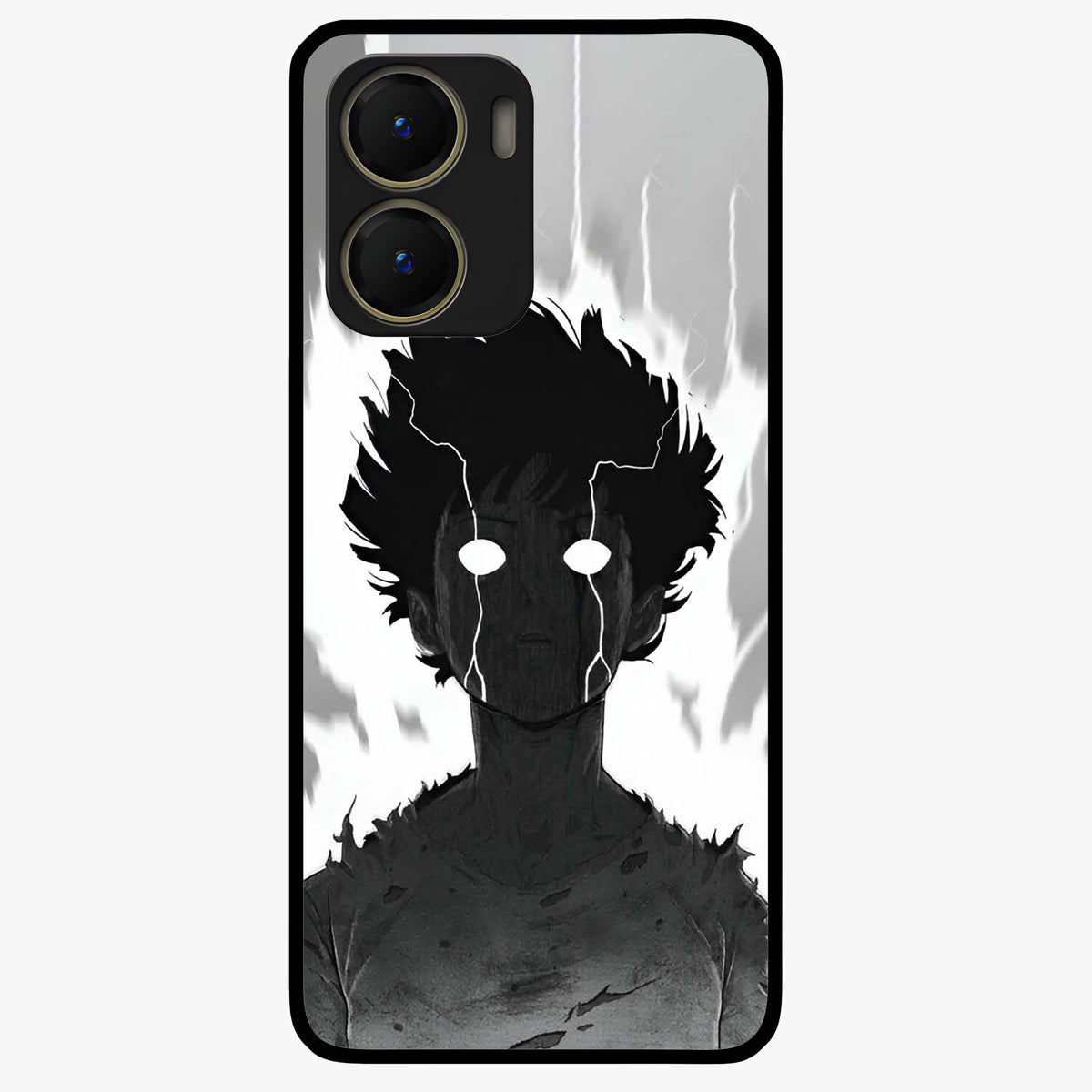 Awakened Inner Rage Glass Case showing flat back view with intense artistic artwork and glossy glass finish.