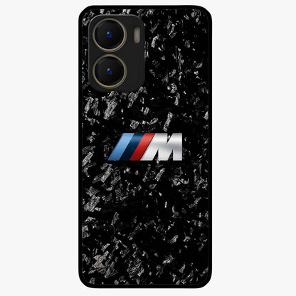 Carbon Speed Mark Glass Case showing flat back view with sporty carbon pattern artwork and glossy glass finish.