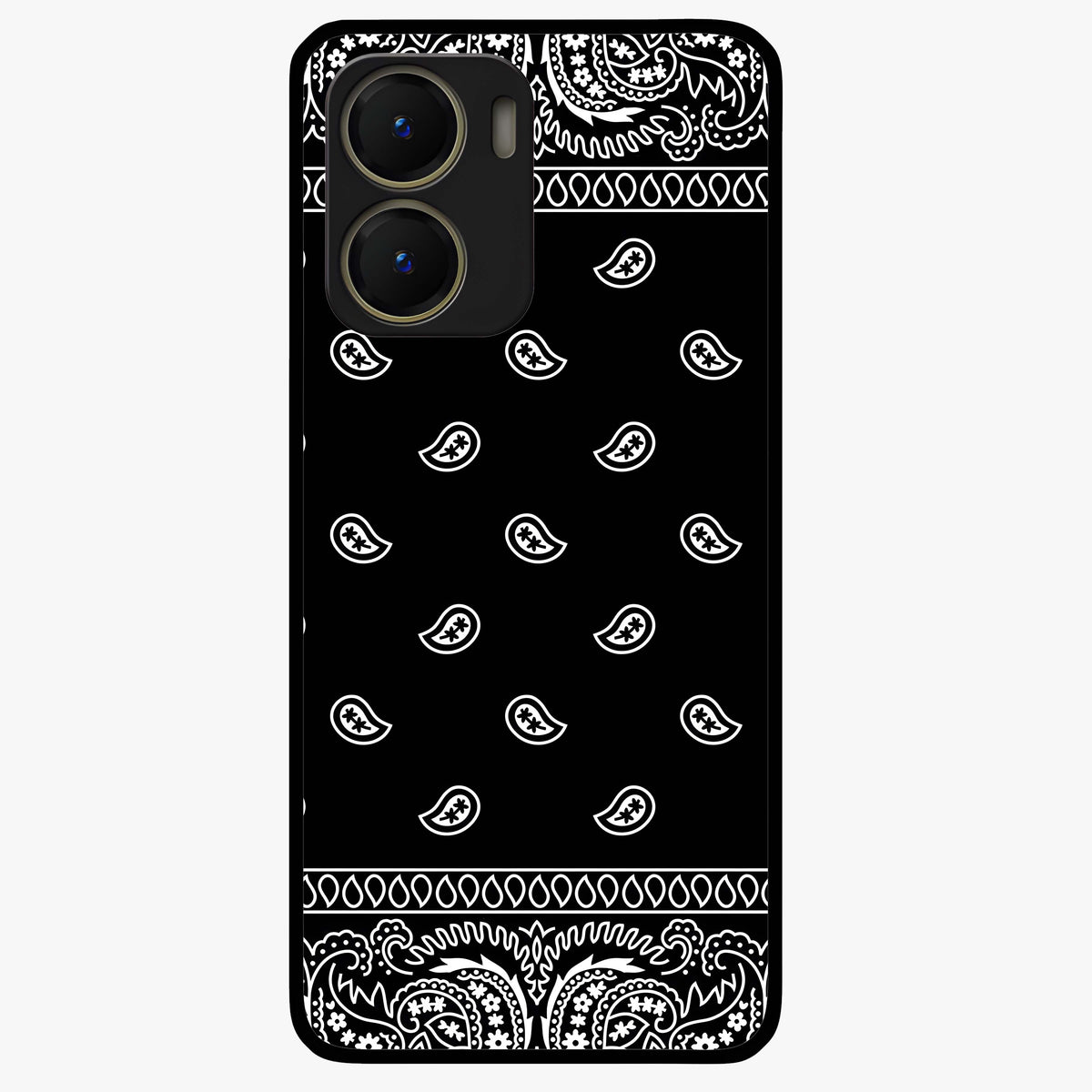 Retro Rebel Threads Glass Case showing flat back view with vintage street style artwork and glossy glass finish.