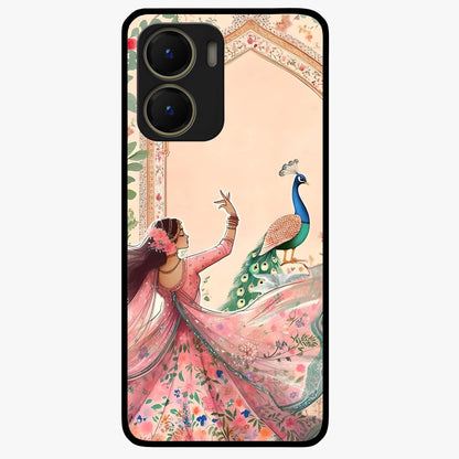Royal Grace Muse Glass Case showing flat back view with elegant artistic artwork and glossy glass finish.