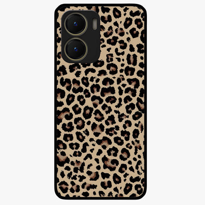Savage Chic Pattern Glass Case showing flat back view with stylish patterned artwork and glossy glass finish.