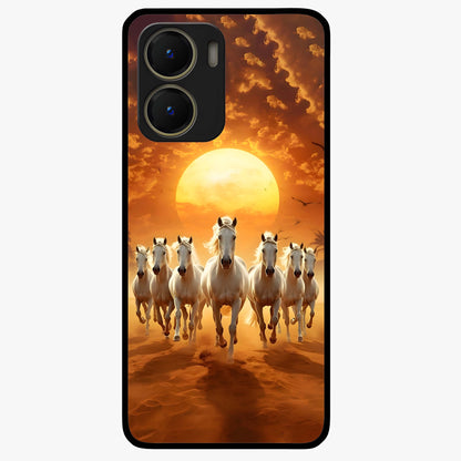 Wild Sunset Majesty Glass Case showing flat back view with majestic sunset landscape artwork and glossy glass finish.