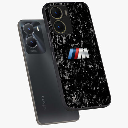 Carbon Speed Mark Glass Case displayed in angled mockup highlighting racing inspired carbon design and sleek aesthetic style.